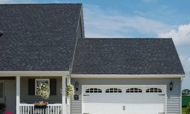 White residential garage door